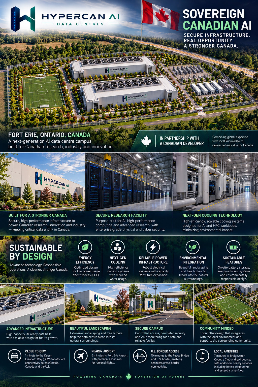 Fort Erie hyperscale AI campus promotional rendering